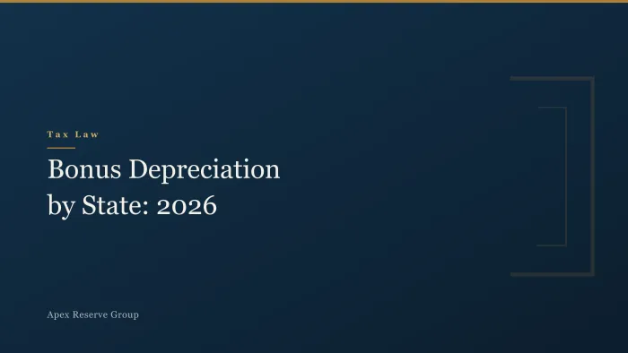 Bonus Depreciation by State: Who Follows 100% in 2026