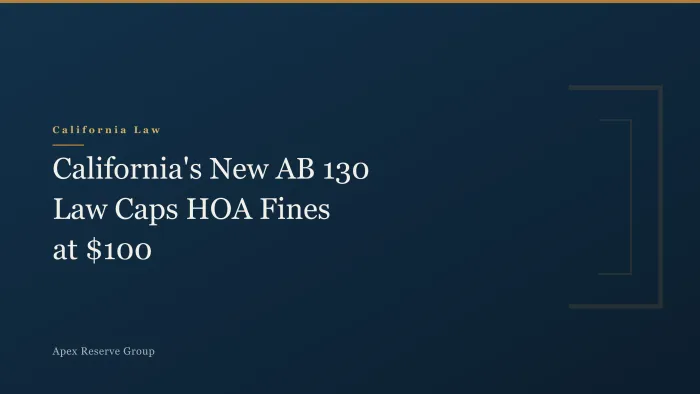 California's New AB 130 Law Caps HOA Fines at $100