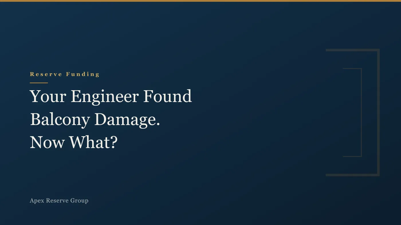 Your Engineer Found Balcony Damage. How Do You Pay for It?