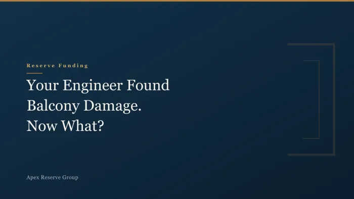Your Engineer Found Balcony Damage. How Do You Pay for It?